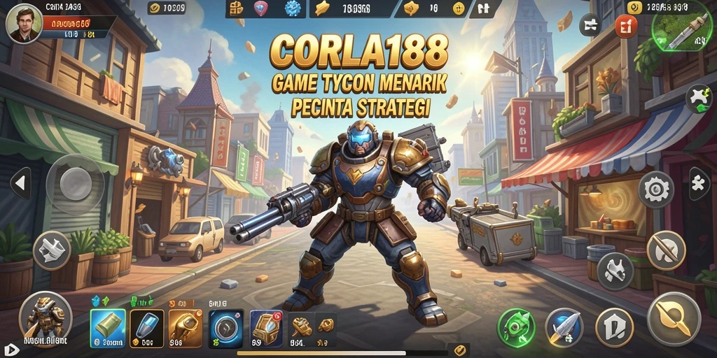 Tampilan gameplay CORLA188 menampilkan keseruan membangun empire bisnis.