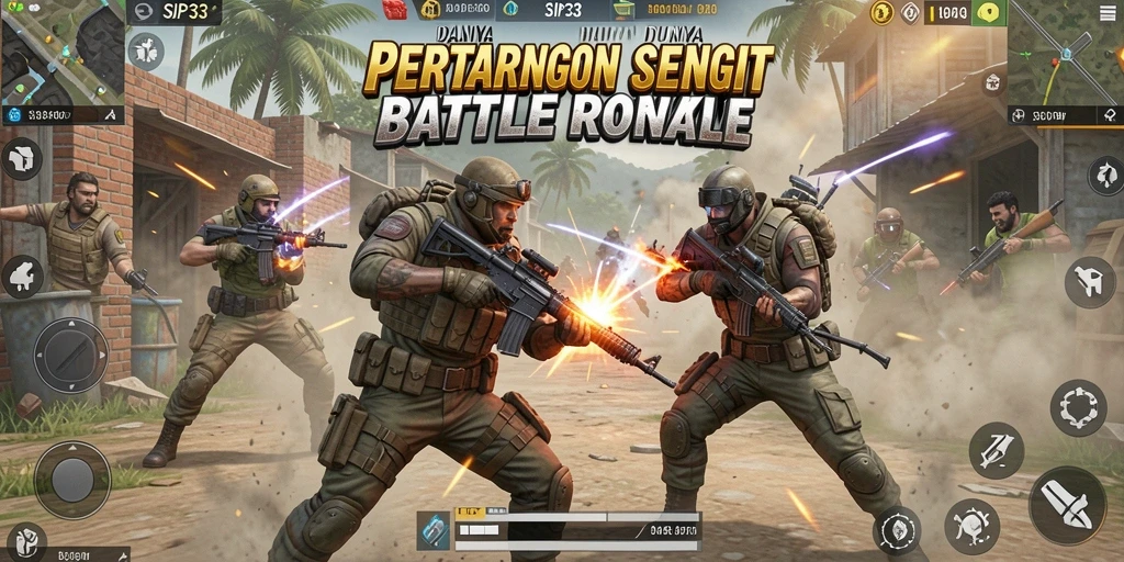 Tangkapan layar SIP33 menunjukkan pertempuran seru di arena Battle Royale.