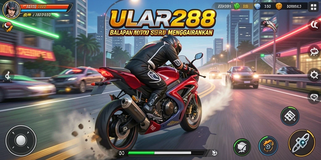 Gameplay seru ULAR288 dalam balapan motor menantang.